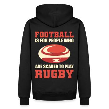 Football Is For People Who Are Scared To Play - Männer Premium Bio Hoodie - Schwarz - Hinten - Nico (187cm)
