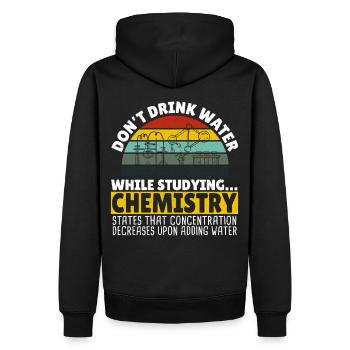 Ne buvez pas d’eau pendant vos études en microbiologie - Sweat à capuche Premium bio Homme - noir - Dos - Nico (187cm)