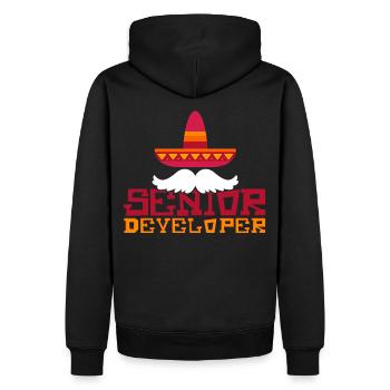 Senior Developer Programming Programmer - Männer Premium Bio Hoodie - Schwarz - Hinten - Nico (187cm)