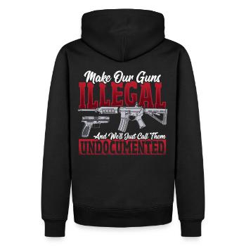 2nd Amendment Gun Rights Gun Lover - Men’s Premium Organic Hoodie - black - Back - Nico (187cm)