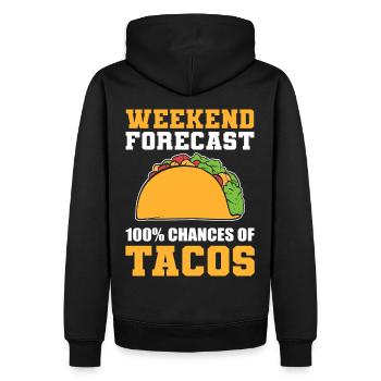 Prévisions du week-end 100% de chances de Tacos Taco Lover - Sweat à capuche Premium bio Homme - noir - Dos - Nico (187cm)