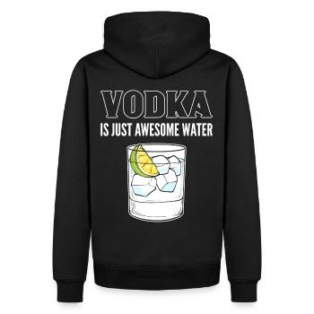 Vodka Is Just Awesome Water Wodka - Männer Premium Bio Hoodie - Schwarz - Hinten - Nico (187cm)
