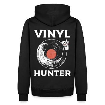 Collectionneur de disques vinyles Vinyl Hunter - Sweat à capuche Premium bio Homme - noir - Dos - Nico (187cm)