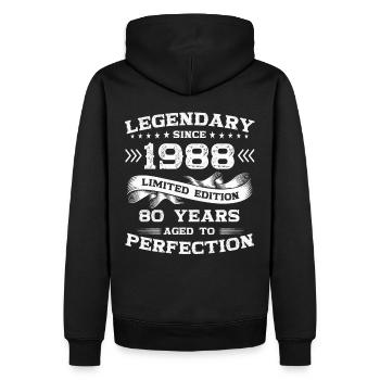 Né en 1988 35ème anniversaire Cadeau homme / femme - Sweat à capuche Premium bio Homme - noir - Dos - Nico (187cm)