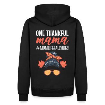 One Thankful Mama #Mom Life Fall Vibes - Männer Premium Bio Hoodie - Schwarz - Hinten - Nico (187cm)