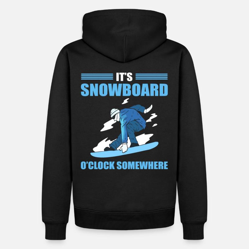 It's Snowboard O'Clock Somewhere Snowboarding - Männer Premium Bio Hoodie - Schwarz