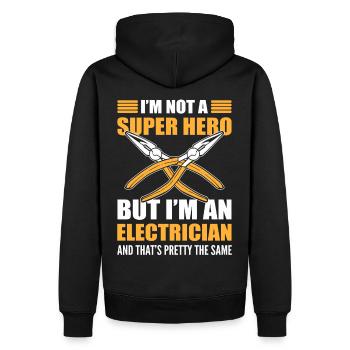 I’m Not a Super Hero but I’m an Electrician - Männer Premium Bio Hoodie - Schwarz - Hinten - Nico (187cm)