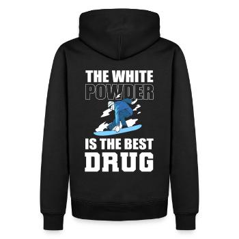 La poudre blanche est la meilleure drogue Snowboard - Sweat à capuche Premium bio Homme - noir - Dos - Nico (187cm)