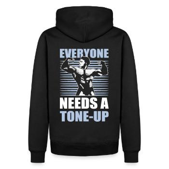 Aerobics Instructor Fitness Coach - Männer Premium Bio Hoodie - Schwarz - Hinten - Nico (187cm)