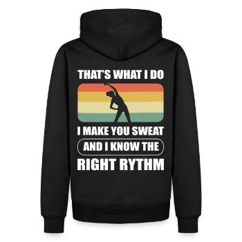 That’s What I Do. Make You Sweat Aerobics Fitness - Men’s Premium Organic Hoodie - black - Back - Nico (187cm)