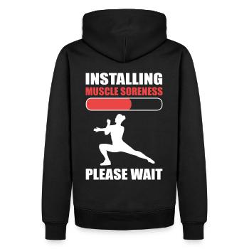 Installing Muscle Soreness Please Wait Aerobics - Männer Premium Bio Hoodie - Schwarz - Hinten - Nico (187cm)