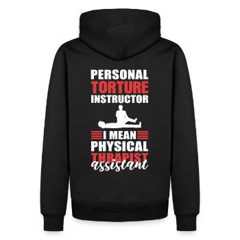Instructeur de torture personnelle Physiothérapeute - Sweat à capuche Premium bio Homme - noir - Dos - Nico (187cm)