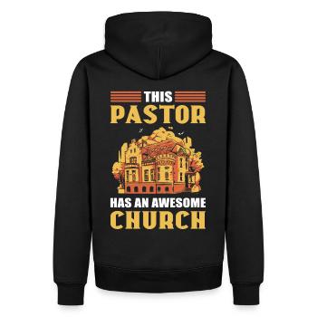 Ce pasteur a une église chrétienne géniale - Sweat à capuche Premium bio Homme - noir - Dos - Nico (187cm)