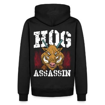 Hog Assassin Hog Hunting Wild Boar Hunter - Männer Premium Bio Hoodie - Schwarz - Hinten - Nico (187cm)