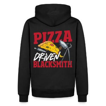 Pizza Driven Blacksmith Blacksmithing - Men’s Premium Organic Hoodie - black - Back - Nico (187cm)