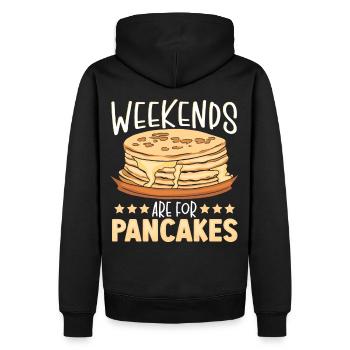 Weekends Are For Pancakes Pancake Brunch - Männer Premium Bio Hoodie - Schwarz - Hinten - Nico (187cm)