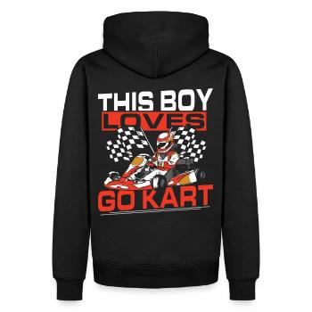 Ce garçon adore Go Kart Go-Kart Racing - Sweat à capuche Premium bio Homme - noir - Dos - Nico (187cm)