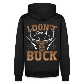 I Don't Give A Buck Deer Hunting Stag - Männer Premium Bio Hoodie - Schwarz - Hinten - Nico (187cm)