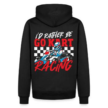 I'd Rather Be Go Kart Racing Go-Kart - Männer Premium Bio Hoodie - Schwarz - Hinten - Nico (187cm)