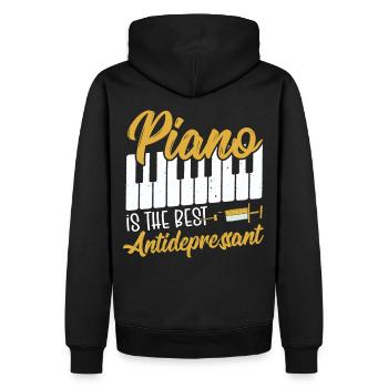 Piano Is The Best Antidepressant Keyboard Pianist - Men’s Premium Organic Hoodie - black - Back - Nico (187cm)