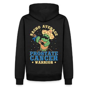 Nacho Average Prostate Cancer Warrior Light Blue - Männer Premium Bio Hoodie - Schwarz - Hinten - Nico (187cm)