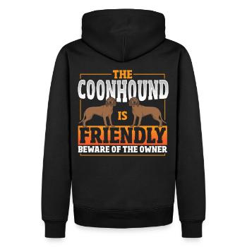 The Coonhound Is Friendly Beware of The Owner - Männer Premium Bio Hoodie - Schwarz - Hinten - Nico (187cm)