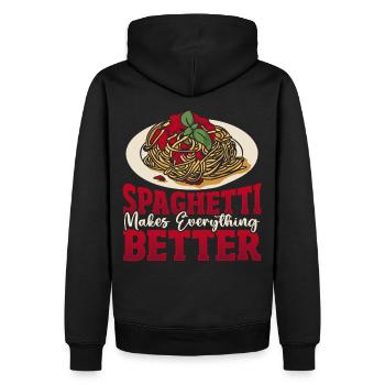 Les spaghettis rendent tout meilleur Les pâtes italiennes - Sweat à capuche Premium bio Homme - noir - Dos - Nico (187cm)