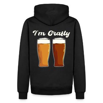 I'm Crafty Craft Beer Brewing - Männer Premium Bio Hoodie - Schwarz - Hinten - Nico (187cm)