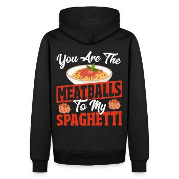 Vous êtes les boulettes de viande à mes spaghettis italiens - Sweat à capuche Premium bio Homme - noir - Dos - Nico (187cm)