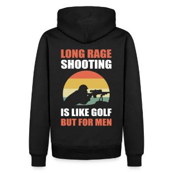 Le tir à longue distance est comme le golf mais pour les hommes - Sweat à capuche Premium bio Homme - noir - Dos - Nico (187cm)