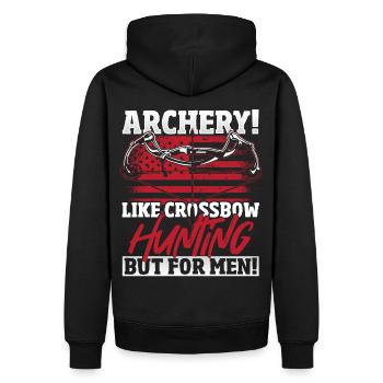 Archerie! Comme la chasse à l’arbalète mais pour les hommes! Arc - Sweat à capuche Premium bio Homme - noir - Dos - Nico (187cm)