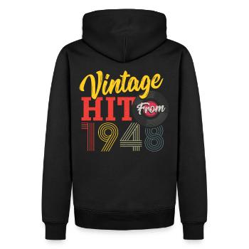 Succès vintage de 1948 Collection de disques vinyles - Sweat à capuche Premium bio Homme - noir - Dos - Nico (187cm)