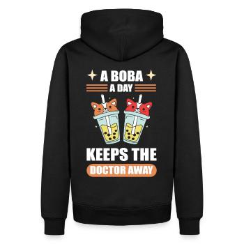 A Boba A Day Keeps The Doctor Away Boba Tea - Men’s Premium Organic Hoodie - black - Back - Nico (187cm)