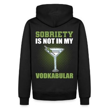 Sobriety Is Not in My Vodkabular Vodka Wodka - Männer Premium Bio Hoodie - Schwarz - Hinten - Nico (187cm)