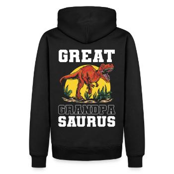 Great Grandpasaurus Great Grandpa Grandfather - Men’s Premium Organic Hoodie - black - Back - Nico (187cm)