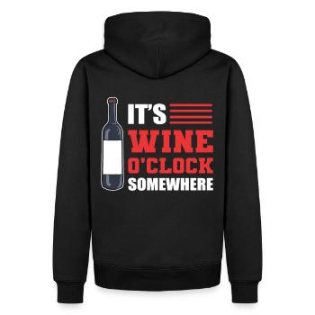 It's Wine O'Clock Somewhere Wine Tasting - Männer Premium Bio Hoodie - Schwarz - Hinten - Nico (187cm)
