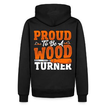 Fier d’être un tour de tournage sur bois tourneur sur bois - Sweat à capuche Premium bio Homme - noir - Dos - Nico (187cm)