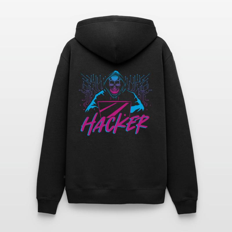 Hacker Hacking Computer Nerd Network Developer Sweat à capuche Premium bio Homme