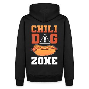 Chili Dog Zone Hotdog Chili Dog - Sweat à capuche Premium bio Homme - noir - Dos - Nico (187cm)