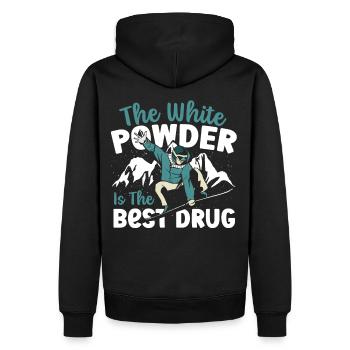 La poudre blanche est la meilleure drogue Snowboard - Sweat à capuche Premium bio Homme - noir - Dos - Nico (187cm)