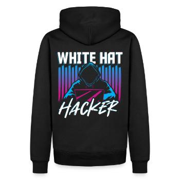 White Hat Hacker Piratage Réseau Internet - Sweat à capuche Premium bio Homme - noir - Dos - Nico (187cm)