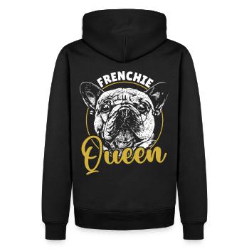 Frenchie Queen French Bulldog Frenchie Mom - Men’s Premium Organic Hoodie - black - Back - Nico (187cm)