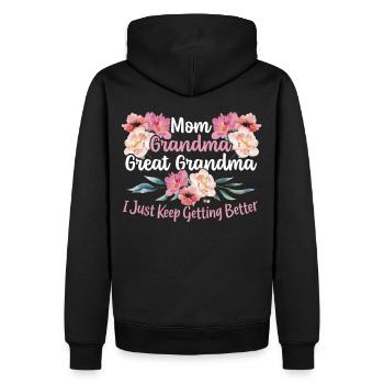 Mom Grandma Great Grandma I Just Keep Getting - Männer Premium Bio Hoodie - Schwarz - Hinten - Nico (187cm)