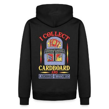 I Collect Cardboard And Cardboard Accessories - Männer Premium Bio Hoodie - Schwarz - Hinten - Nico (187cm)