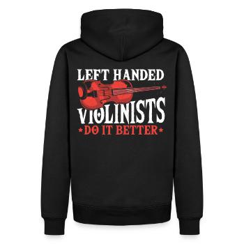 Les violonistes gauchers le font mieux Violoniste - Sweat à capuche Premium bio Homme - noir - Dos - Nico (187cm)
