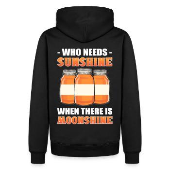 Who Needs Sunshine When There Is Moonshine - Männer Premium Bio Hoodie - Schwarz - Hinten - Nico (187cm)