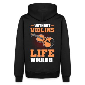 Sans violons, la vie serait Bb Violon violoniste - Sweat à capuche Premium bio Homme - noir - Dos - Nico (187cm)