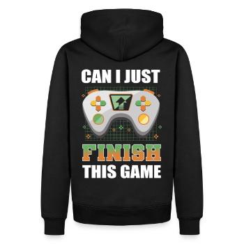 Can I Just Finish This Game Video Game Player - Männer Premium Bio Hoodie - Schwarz - Hinten - Nico (187cm)