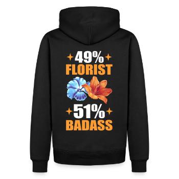 49% Florist 51% Badass Floristry Floral Flower - Männer Premium Bio Hoodie - Schwarz - Hinten - Nico (187cm)