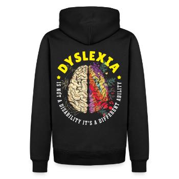 Dyslexia Is A Different Ability Dyslexia Awareness - Männer Premium Bio Hoodie - Schwarz - Hinten - Nico (187cm)
